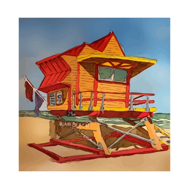 Cute Lifeguard tower in South Beach Miami Florida by WelshDesigns