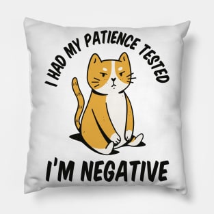 Patient Kitty Humor Pillow