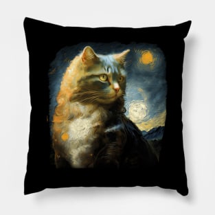 Impressionism Cat Pillow