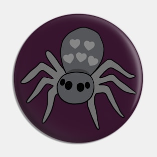 Halloween Spider with Hearts Pin