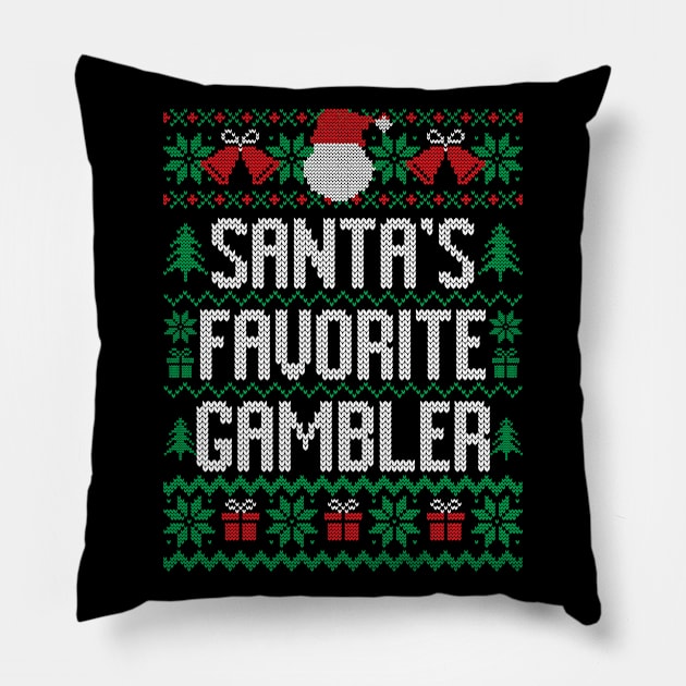 Santa's Favorite Gambler Pillow by Saulene