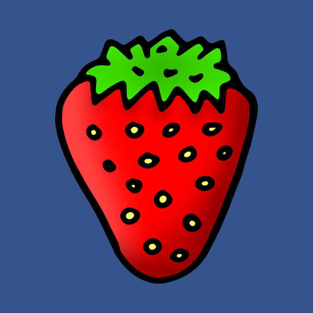 Simple Strawberry Doodle Drawing by VANDERVISUALS