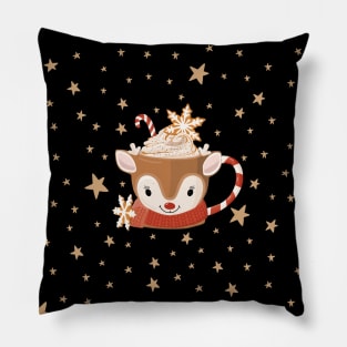 Rudolph Hot Chocolate Mug with Star pattern Pillow
