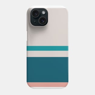 A prime consistency of Blood (Animal), Blush, Pastel Gray, Dark Cyan and Philippine Indigo stripes. Phone Case