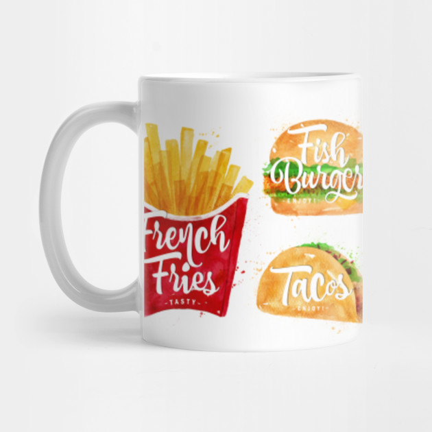 French Fries Menu Painting Mug Teepublic