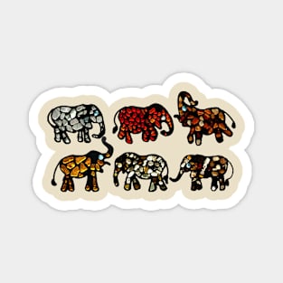 Six Stone Elephants Magnet