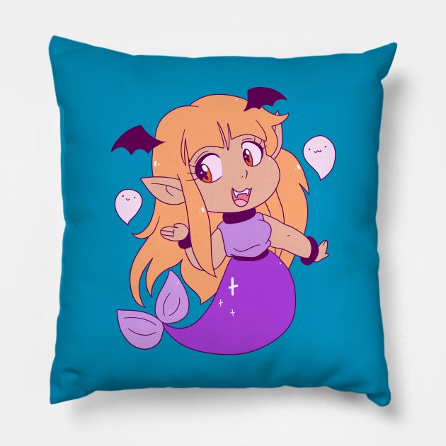 Spooky Mermaid Pillow by saradaboru