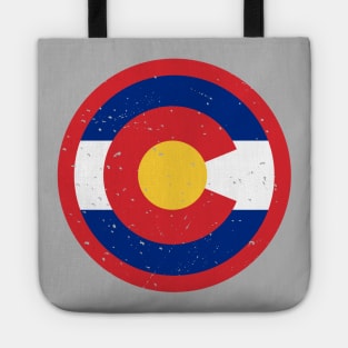 Retro Colorado State Flag // Vintage Colorado Grunge Emblem Tote