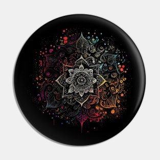 Colorful airbrush ink boho mandala Pin