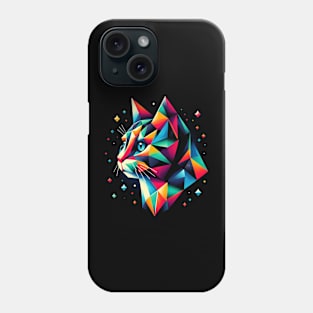 Geometric Cat  An Abstract Artwork Colorful Design Phone Case