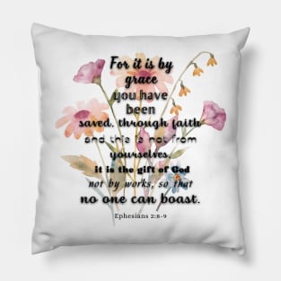 Ephesians 2:8-9, Famous Bible Verse. Pillow