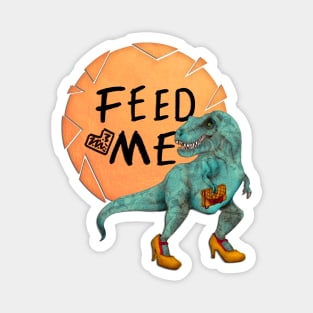 Hungry Date - Lady T-Rex in Teal Magnet