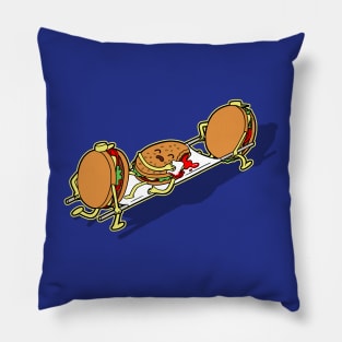 Funny Cute Burger Original Emergency Cartoon Gift For Burger Lovers Pillow
