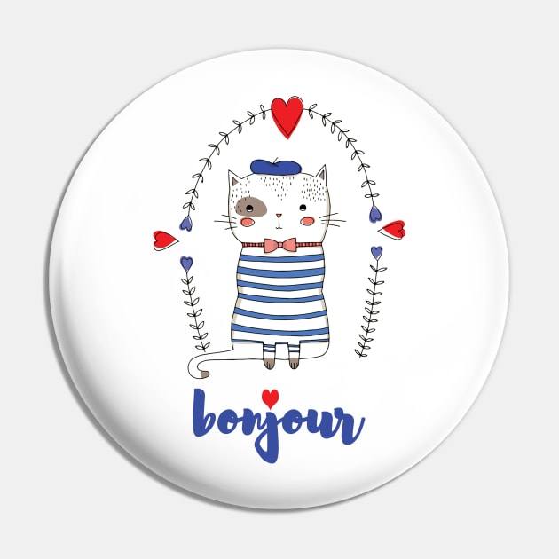 A cute french cat saying bonjour Pin by maggzstyle