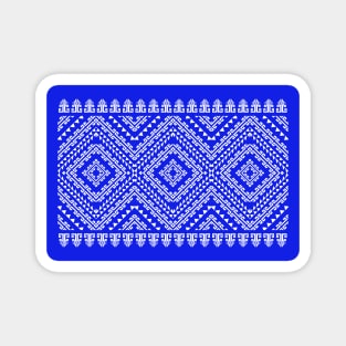 beautiful geometric pattern blue background Magnet