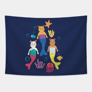 Cat Mermaids Tapestry