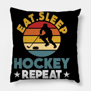 Eat Sleep Ice Hockey Repeat Pillow