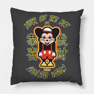 8ts Year of Rat Cartoon Pillow