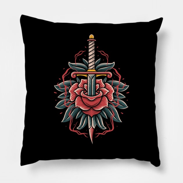 rose and knife Pillow by semartigagelas