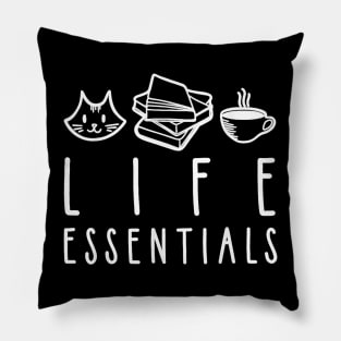 Funny Cat , Cat Lover, Coffee Lover , Book Lover Pillow