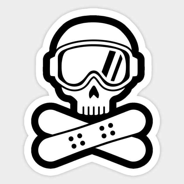 Spanje diepgaand zuiverheid Snowboard skull - Snowboard - Sticker | TeePublic