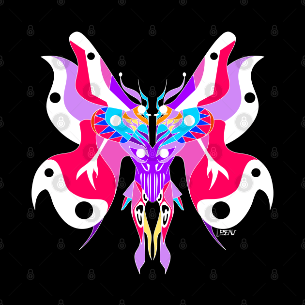 the cryptid monster mothman ecopop in totonac patterns art by jorge_lebeau