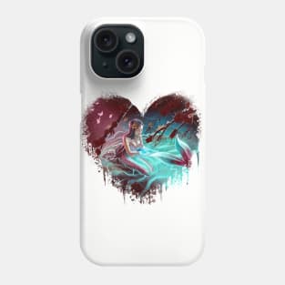 Sapphire Serenity: A Mermaid's Touch Painting (Heart) Phone Case