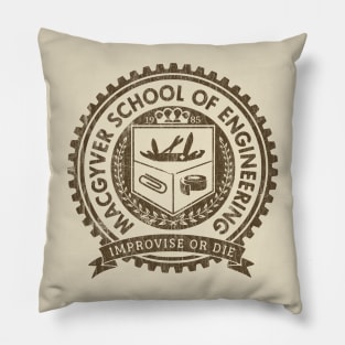 VINTAGE - MacGyver School of Engineering copy Pillow