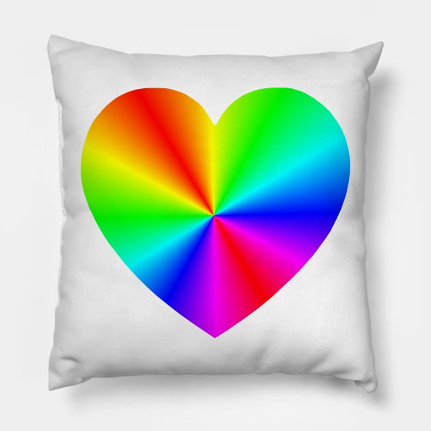 Rainbow Burst Heart Pillow by Art by Deborah Camp