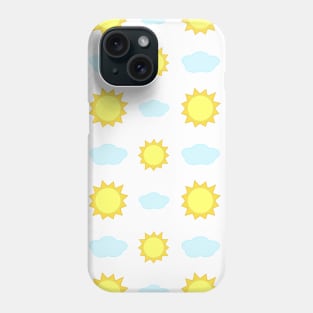 Sun and Clouds Pattern Phone Case