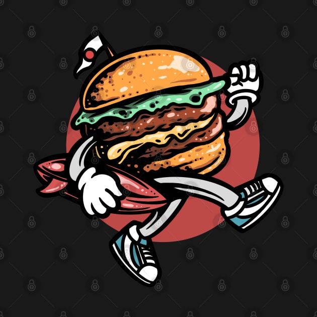 Cartoon Surfer Burger by Dojaja