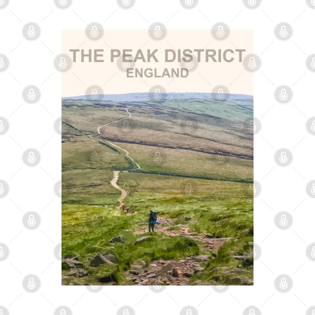 Peak District, Derbyshire. Travel poster by BarbaraGlebska