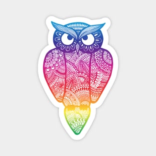 Rainbow Owl Magnet