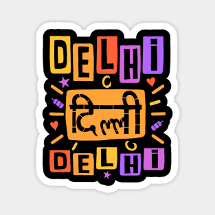 Delhi Capital of India Color Typography Magnet