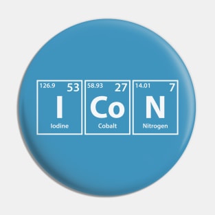 Icon (I-Co-N) Periodic Elements Spelling Pin