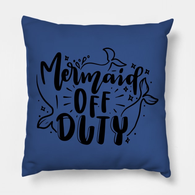 mermaid off duty Pillow by Uri Holland 