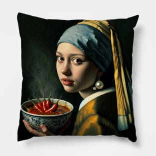 Pearl Earring Chili Bowl Tee - National Chili Day Exclusive Pillow