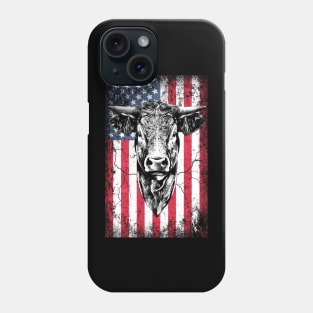 Patriotic Cow American Flag Phone Case