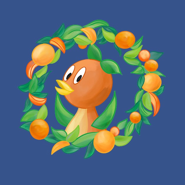 Little Orange Bird Wreath by sketchcot