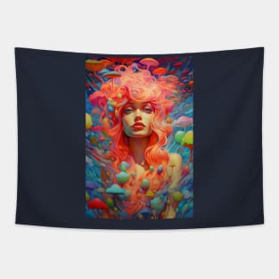 Trippy Female Portrait Tapestry