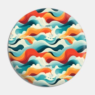 Ephemeral Crests: Hokusai Waves Reimagined Pin