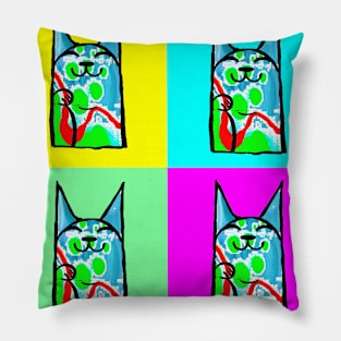 Pop Art Lucky cat Art Pillow