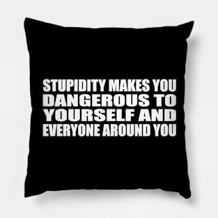 Stupidity makes you dangerous--to yourself and everyone around you Pillow