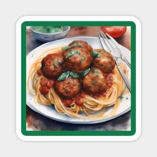 National Spaghetti Day - January 4 - Watercolor Magnet