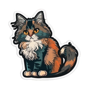 Majestic Maine Coon Cat Sticker T-Shirt