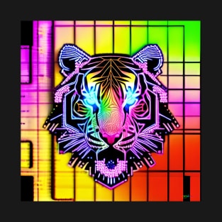 Trippy Psychedelic Neon Tigers 16 T-Shirt