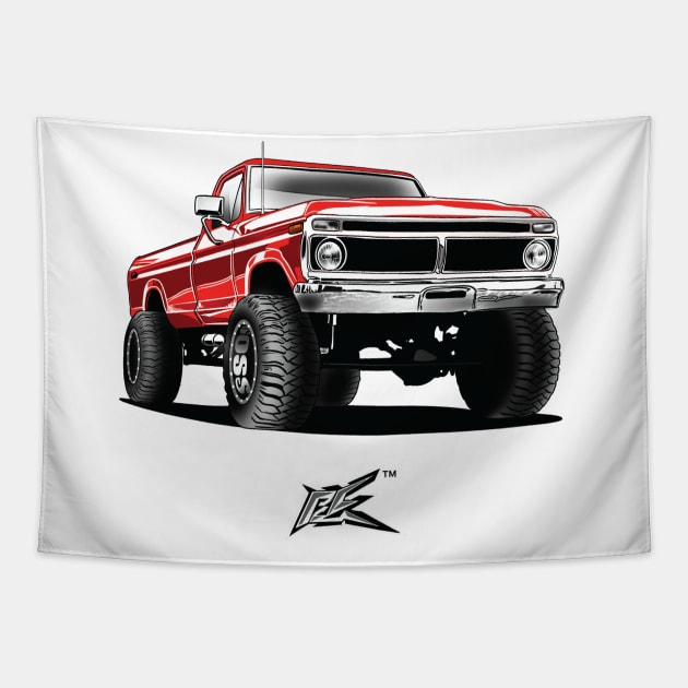 ford f250 obs truck red Tapestry by naquash
