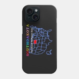 South Dakota, USA. The Mount Rushmore State. (With Map) Phone Case