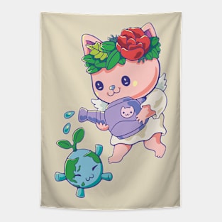 Kawaii Save Earth Tapestry