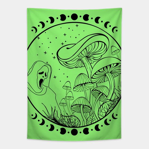 Goblincore Spooky Mushrooms Tapestry by Souls.Print